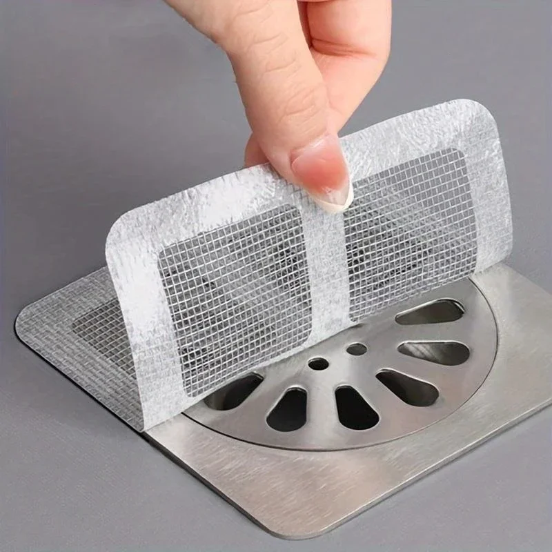 10pcs Disposable Hair Stoppers & Catchers Mesh Shower Drain Covers Floor Sink Strainer Filter Hair Stopper For Bathroom Kitchen