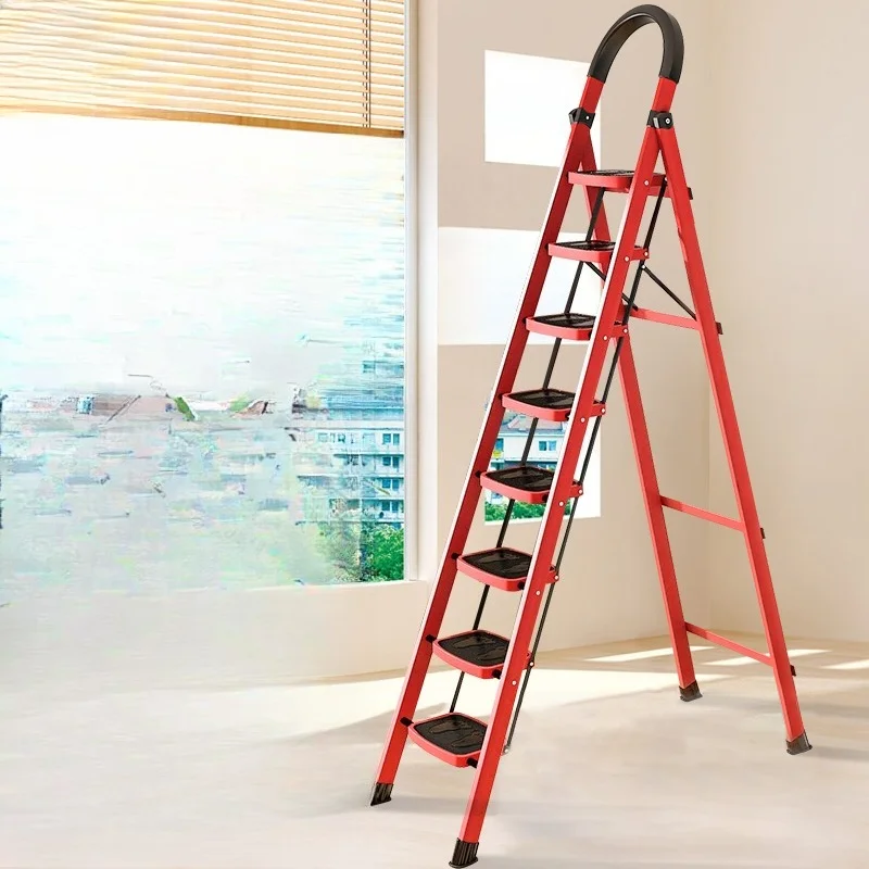 

Household herringbone ladder, folding and retractable seven-step ladder