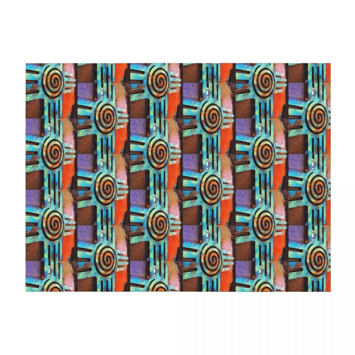 

Zia Sun with Sacred Spiral Throw Blanket Blankets For Bed Shaggy Flannel Soft Blankets