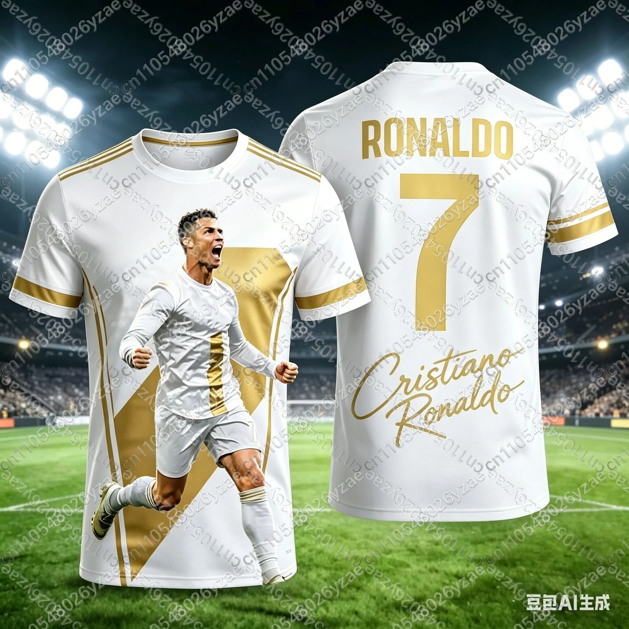 Kids Cristiano Ronaldo #7 Football T Shirt Boys Girls Soccer Jersey All Sizes Breathable Training Tee Custom Name Number Men Top