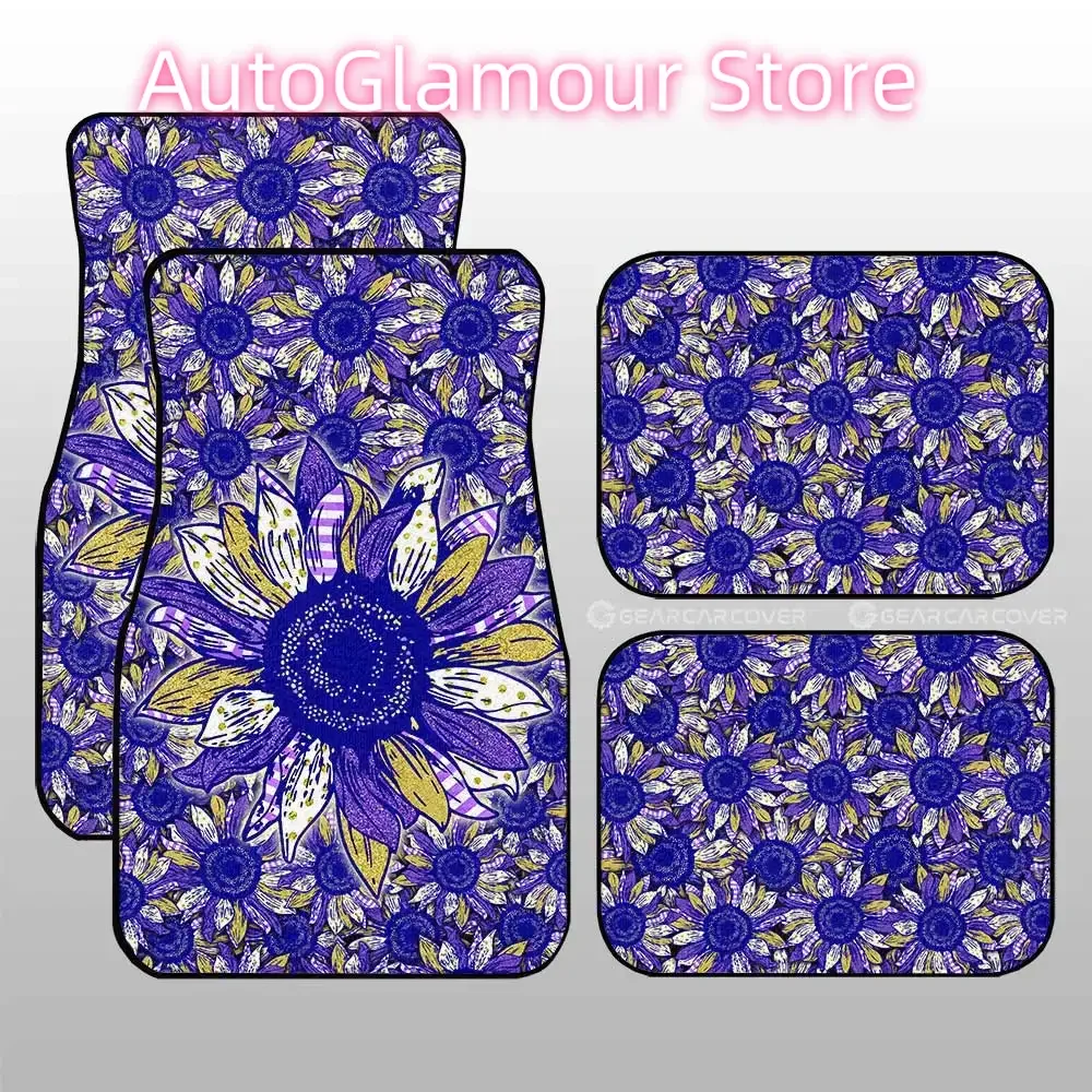 

Purple Sunflower Car Floor Mats Custom Car Accessories