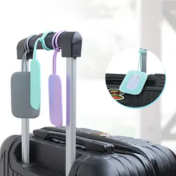 Etiqueta de equipaje de silicona, etiqueta de equipaje con nombre de maleta, antipérdida, impermeable, etiquetas de avión, elasticidad de Color sólido, accesorios de viaje