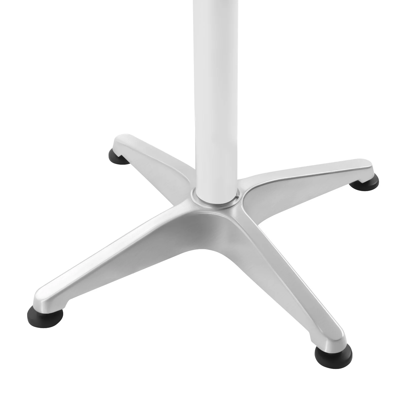 (Silver) Round Outdoor Dining Table, Outdoor Bar Height Table with Flip-Up Table, Round Aluminum Table, for Home, Cafe, Bar