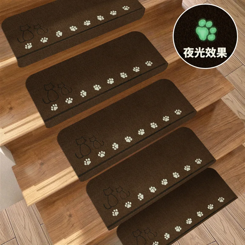 

Luminous Soft Stair Stepping Mat Variety Pattern Cat Printing Self-adhesive Non-slip Water Absorption Stair Carpet Mat Protecto