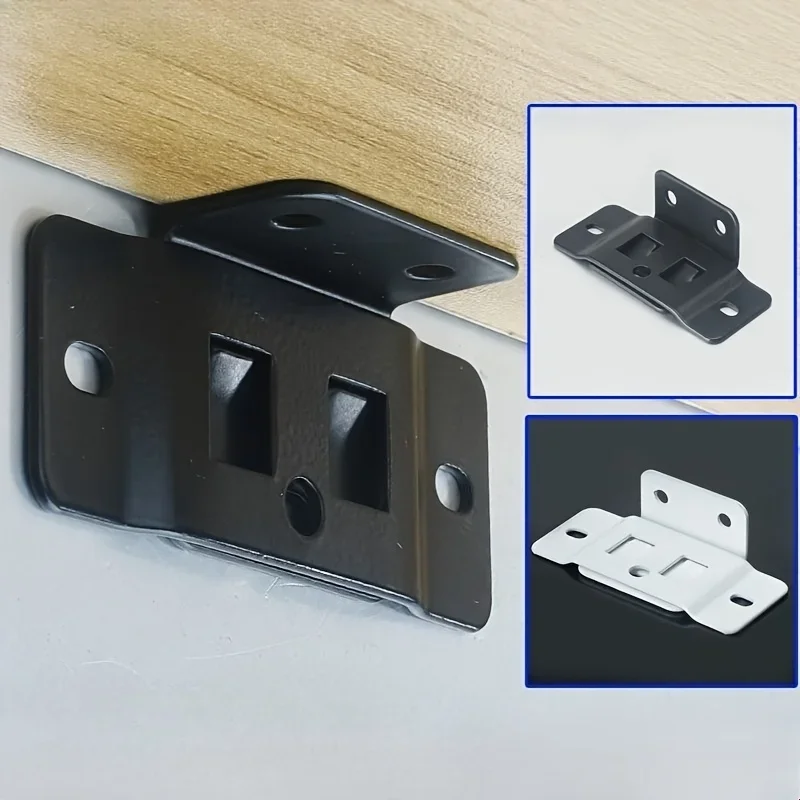 4/8 Sets Two-in-One Metal Insert Fixing Buckles, L Shaped 90 Degree Connector Brackets Hardware, Easy-to-Install for Laminate