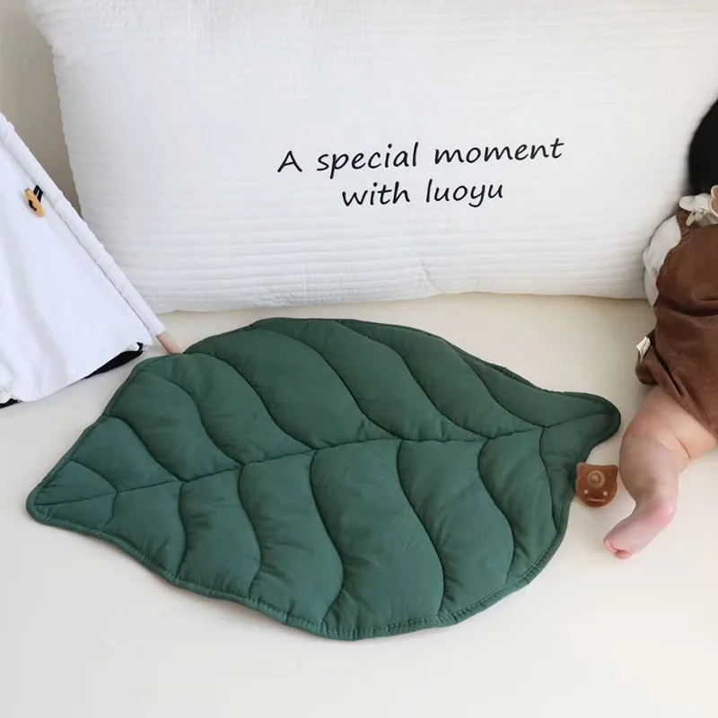 Leaf Mat Soft Cotton Cute Floor Rug Baby Crawling Mat Blanket For Kids Double Sided Use Sleep Pad Autumn Winter Home Decor