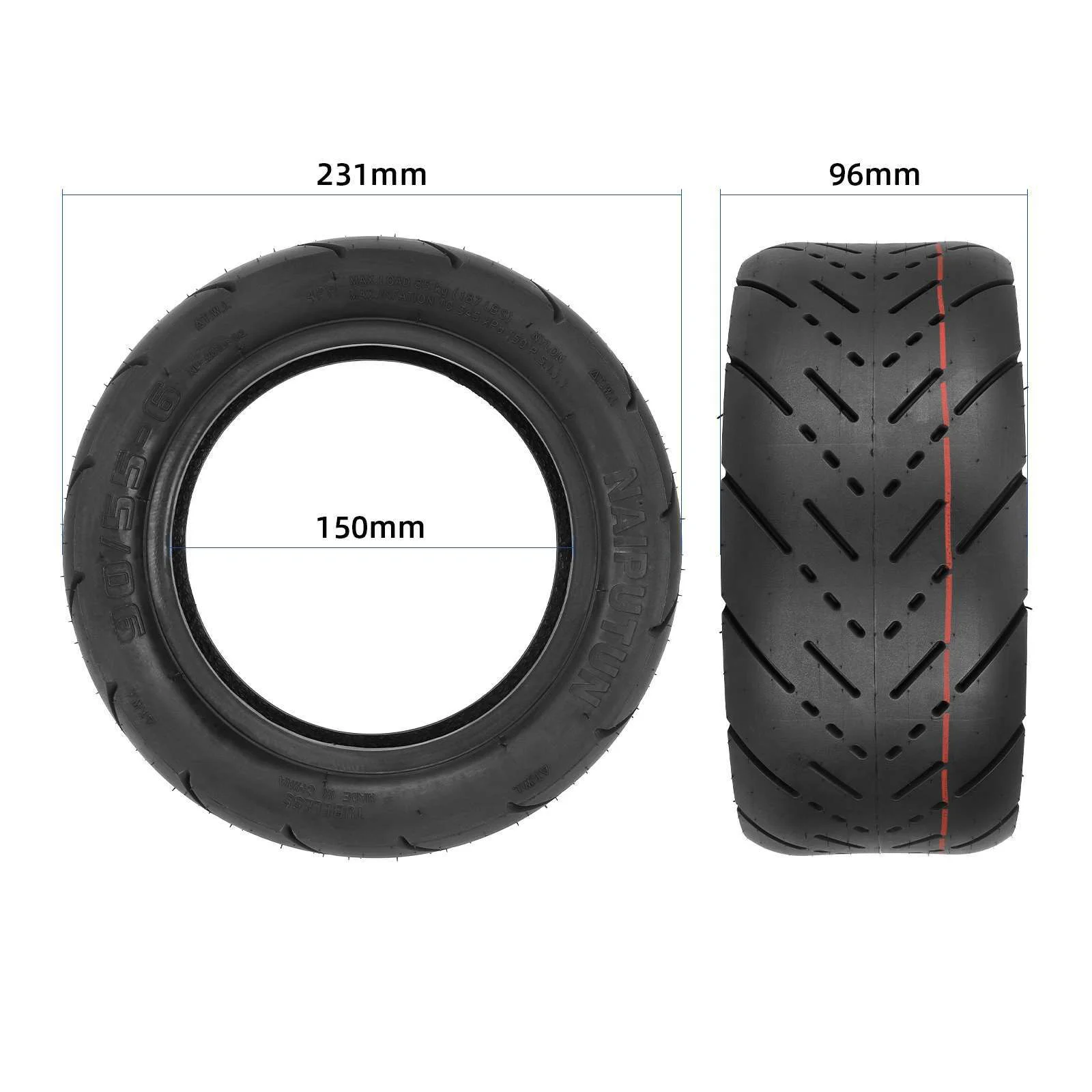 

90/55-6 for Electric Scooter Vacuum Tyre 10 Inch 10X3.0 80/60-6 Widened Wear-Resistant Anti-Skid Tubeless Tire