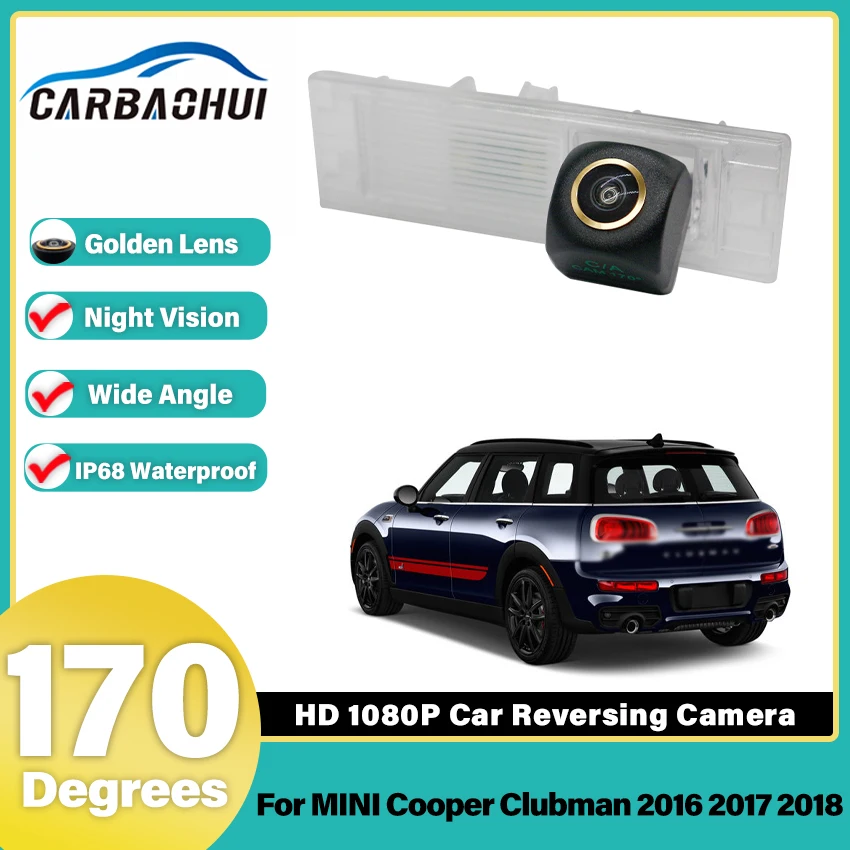 HD Rear Camera For MINI Cooper Clubman 2016 2017 2018 Night vision Waterproof Backup Parking Reversing Camera Golden Lens