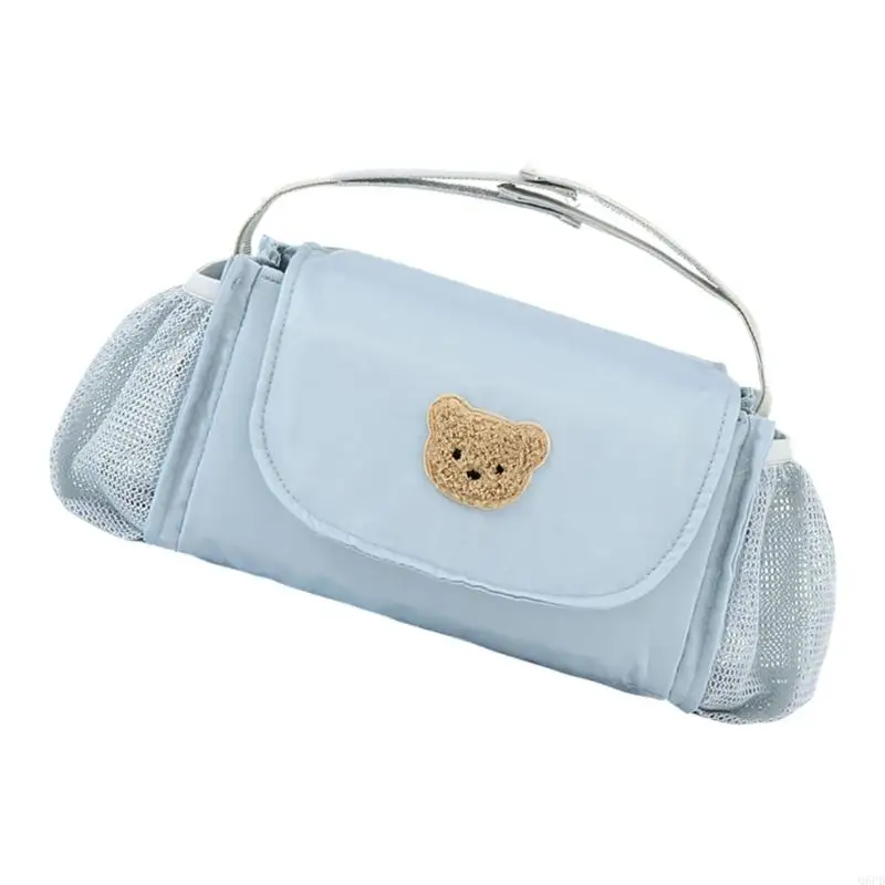   Parents Pram Bag with Front Flap Pocket, Main Section, & Mesh Side Panels for Walks, Shops, & Days Outside