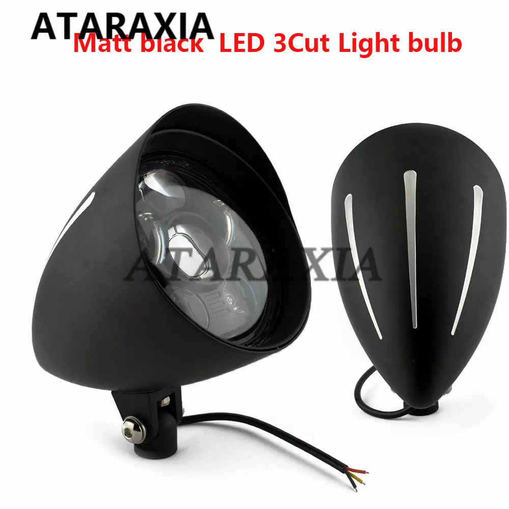 Motorcycle Visor Bullet LED Headlight Lamp Headlamp For Harley Sportster Dyna Softail Bobber Chopper Custom XL883 1200