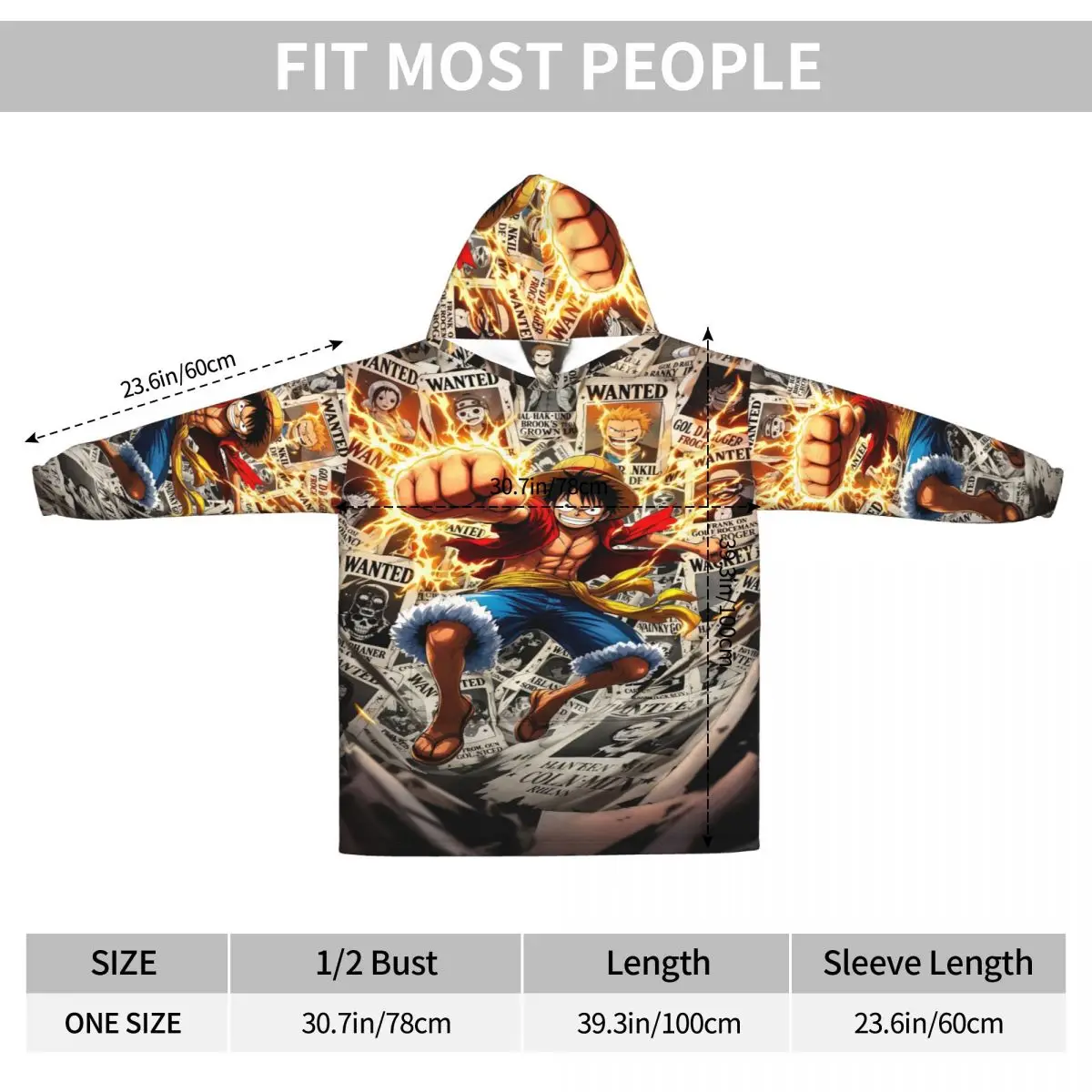 Luffy zoro tony chopper anime wearable cobertor com capuz para mulheres homens quente aconchegante cobertor moletom grosso velo com capuz cobertor