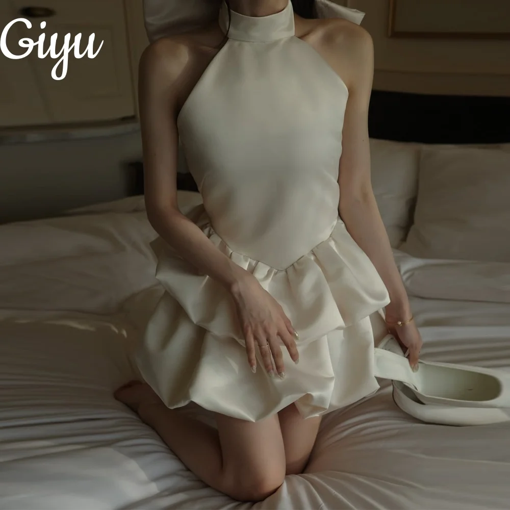 

Giyu Charming Halter A-line Party Dresses Backless Tiered Bow Cocktail Dress Formal Event Gowns Birthday Dresses Customised 2025