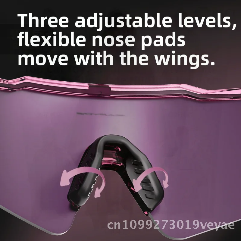 

Kapvoe Radar Photochromic Cycling Goggles Unisex Windproof Outdoor Bicycle Half Frame Goggles Interchangeable Lenses Sports