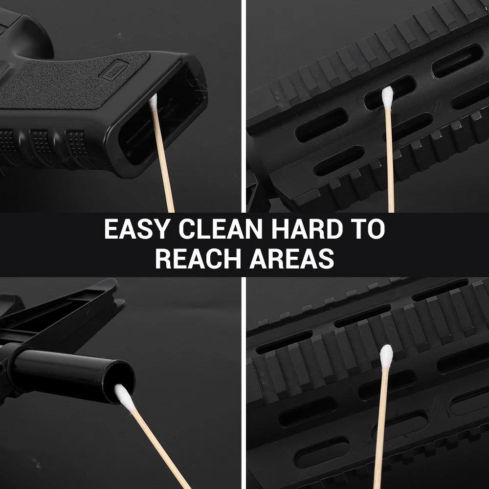 1900Pcs Gun Cleaning Kit 5cm 6x7cm Gun Cleaning Patches Long 15cm Cotton Swabs Lint-Free Cleaning Pads for Pistol Rifle Clean - view 6