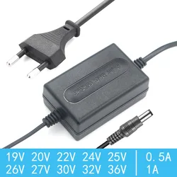 Fonte de alimentação da c.c. 19v 20v 22v 24v 25v 26v 27v 30v 32v 36 0.5a 1a 1000ma robô aspirador de pó adaptador de alimentação carregador de cabo