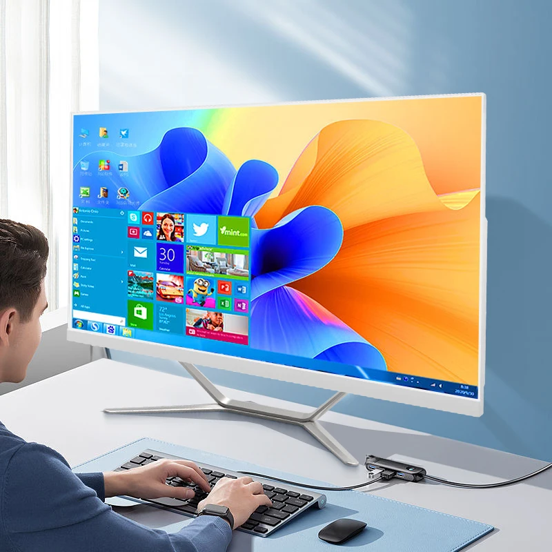 2025 Newest All in One PC 23.8 Inch Desktop Computer 2-11th Gen Core I5/I7 SSD Optional FHD Screen