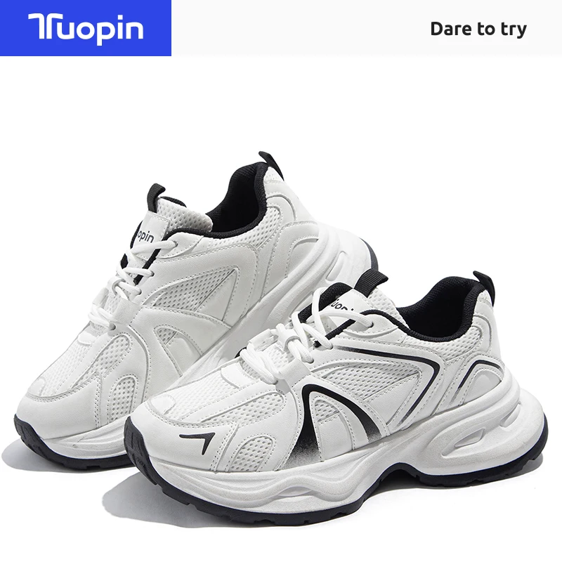 

TuoPin Women's Summer Sports Shoes Breathable Casual Thick Sole Increase Comfortable White Sneakers [One Size Too Small]