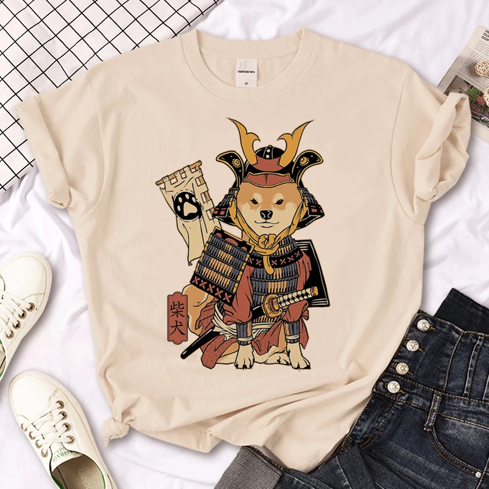 Camiseta de Shiba Inu para mujer, camiseta divertida de diseñador japonés, ropa gráfica y2k para mujer