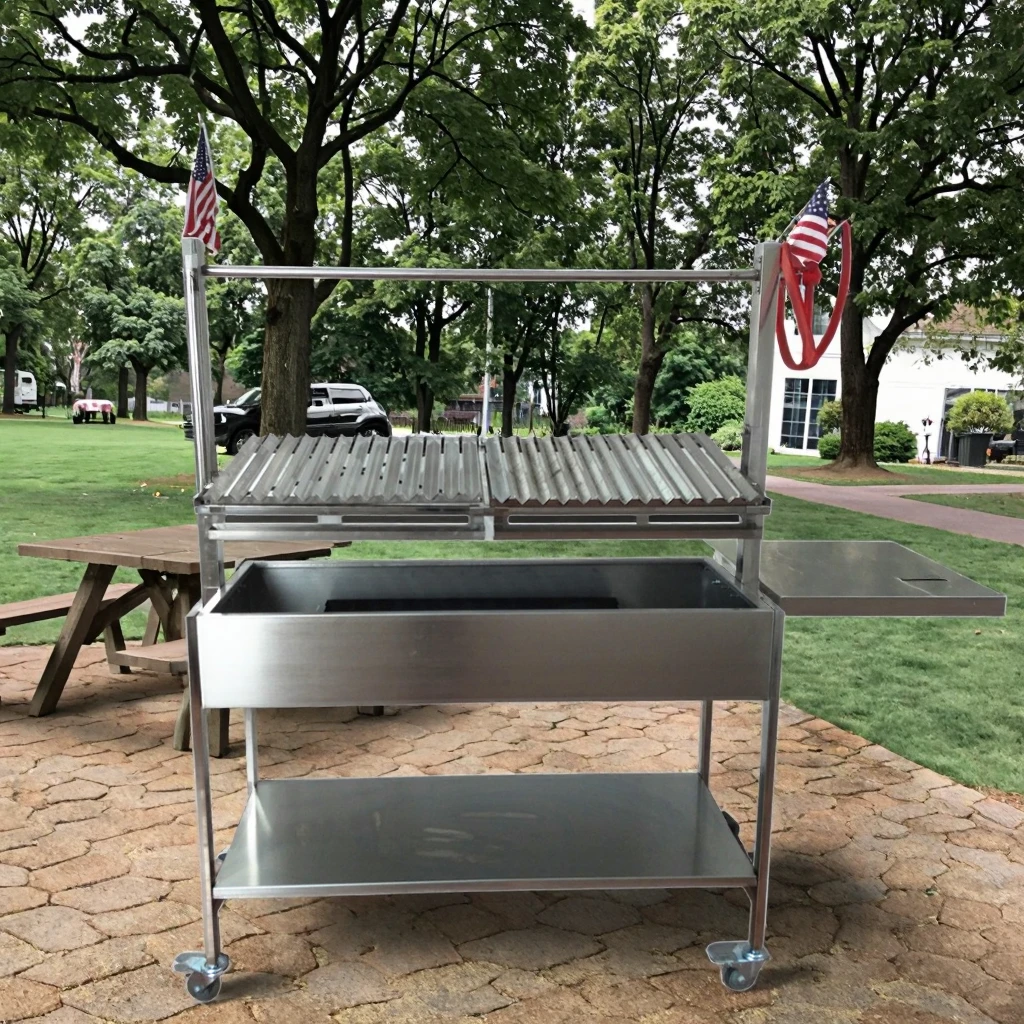 高さ調節可能なポータブル折りたたみ家庭用ステンレス鋼耐火バーベキューグリル炭素鋼キッチン用石炭燃料