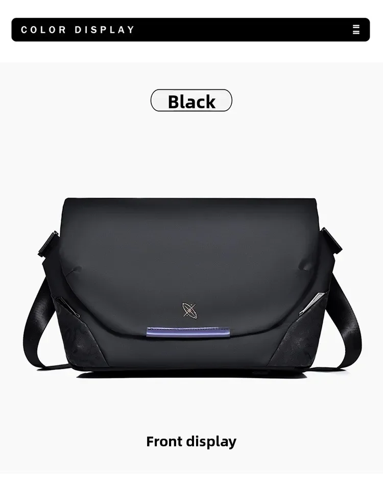 Große Umhängetasche mit viel Stauraum, wasserdichte Messenger-Tasche, mit Magnetverschluss, Handtasche für Laptops, ideal für Studenten und Männer. – Detail 17