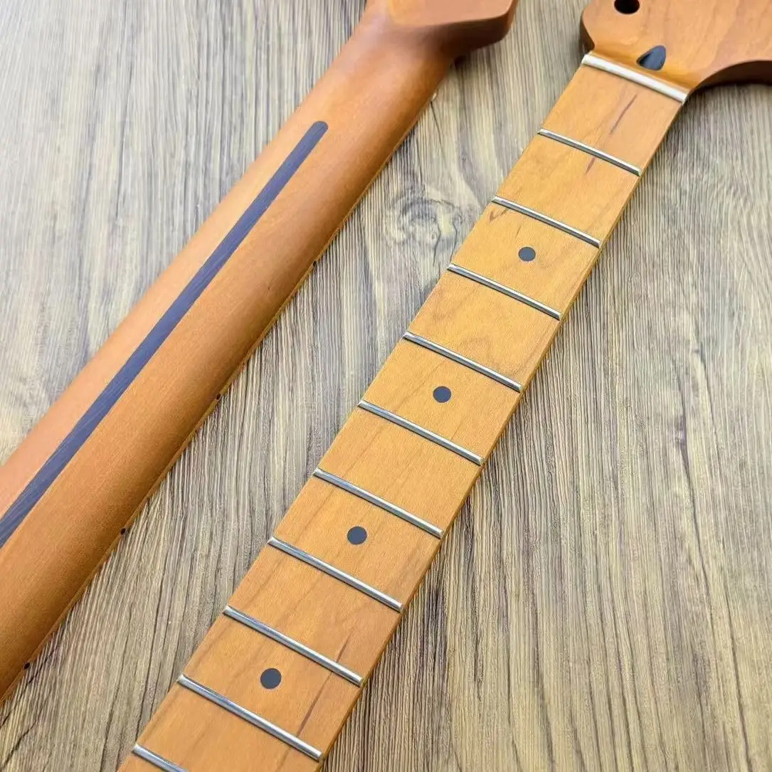 

Roasted Maple Big Headstock ST Guitar Neck 22 Frets Maple Fretboard Stable Replacement