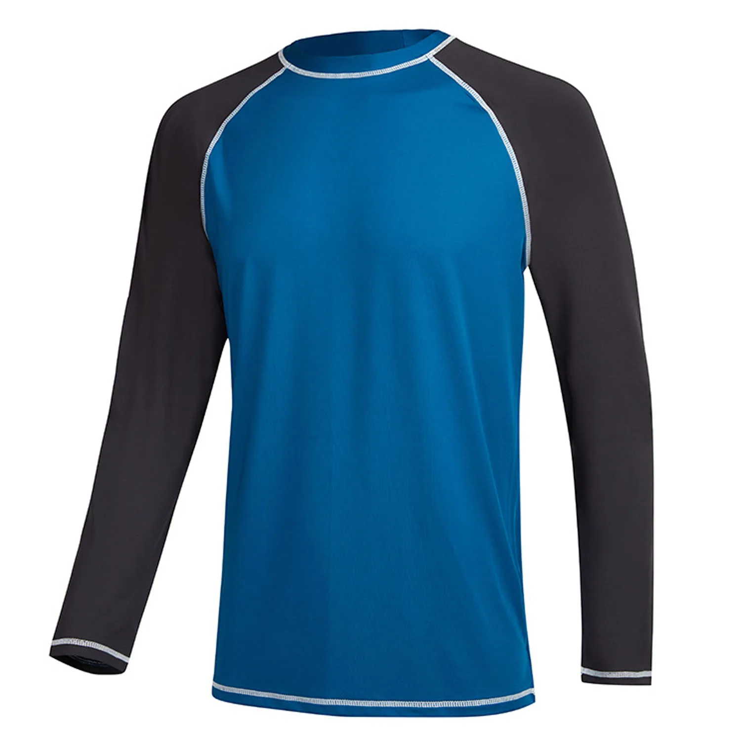 Herren Langarm Schwimm hemden Rash guard bis 50 UV Sonnenschutz hemd sportliches Training Laufen Wandern T-Shirt Bade bekleidung – Detail 3
