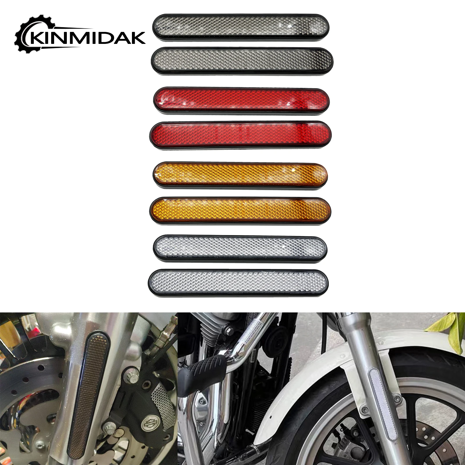 Motorcycle Front Rear Fork Reflector Lower Legs Slider Saddlebag Reflector Cover For Harley Touring Sportster XL883 Touring Dyna