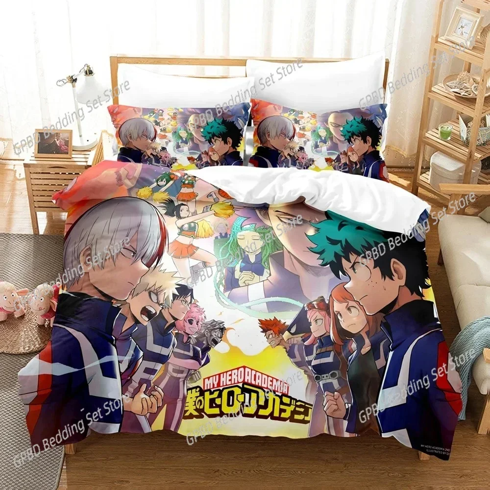 3D Print Anime My Hero Academia 3D Bedding Set Duvet Cover Pillowcases Single Twin Full Queen King Size Home Decor Quilt Boys Gi