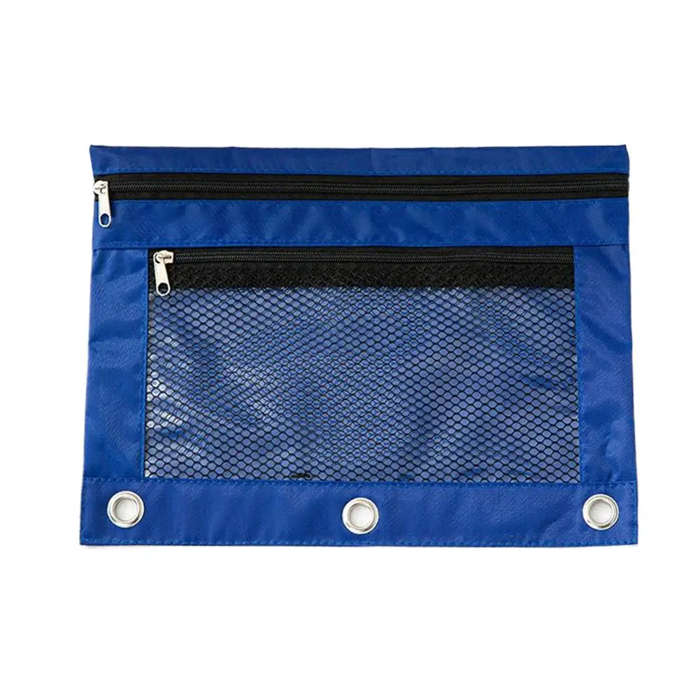 

2pcs Loose Leaf Detachable Sturdy File Case Colorful Fabric Binder Pouch for School Office Supplies Capacity Pencil Case