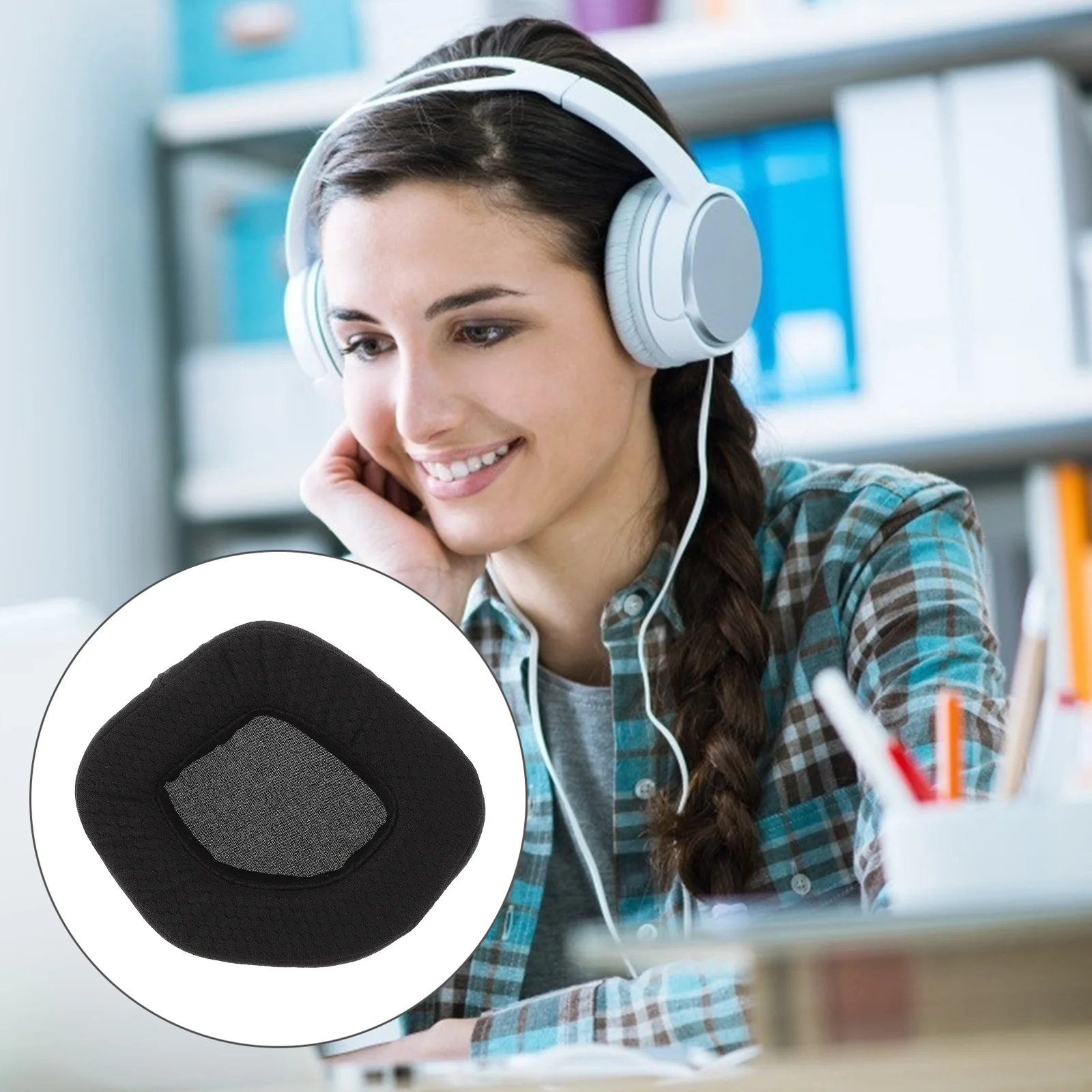 

Gaming Ear Pad High Rebound Sweat Absorption Replaceable Noise Reduction Earpads For On-Ear Headphones Headphone Covers