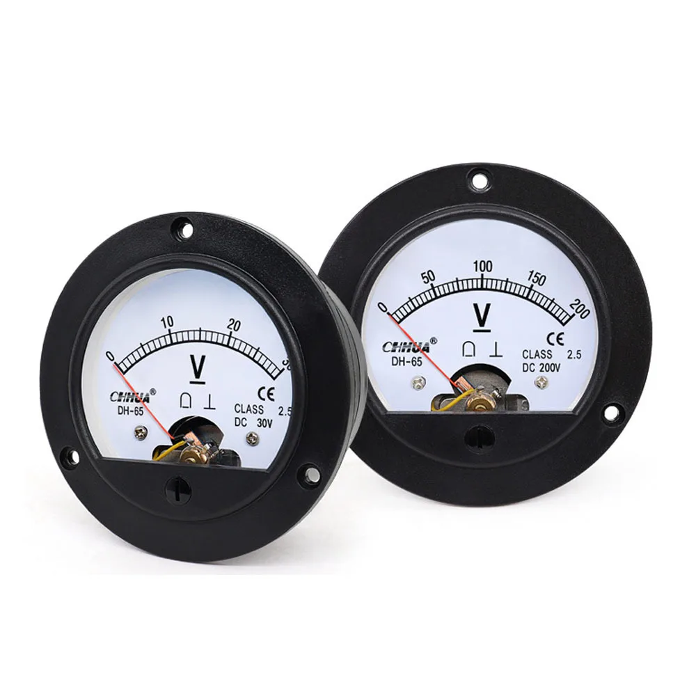 DH-65 DC Current And Voltage 5V 10V 15V 20V 25V 30V 50V 75V 100V 150V 200V 300V 450V 500V Circular Pointer Meter