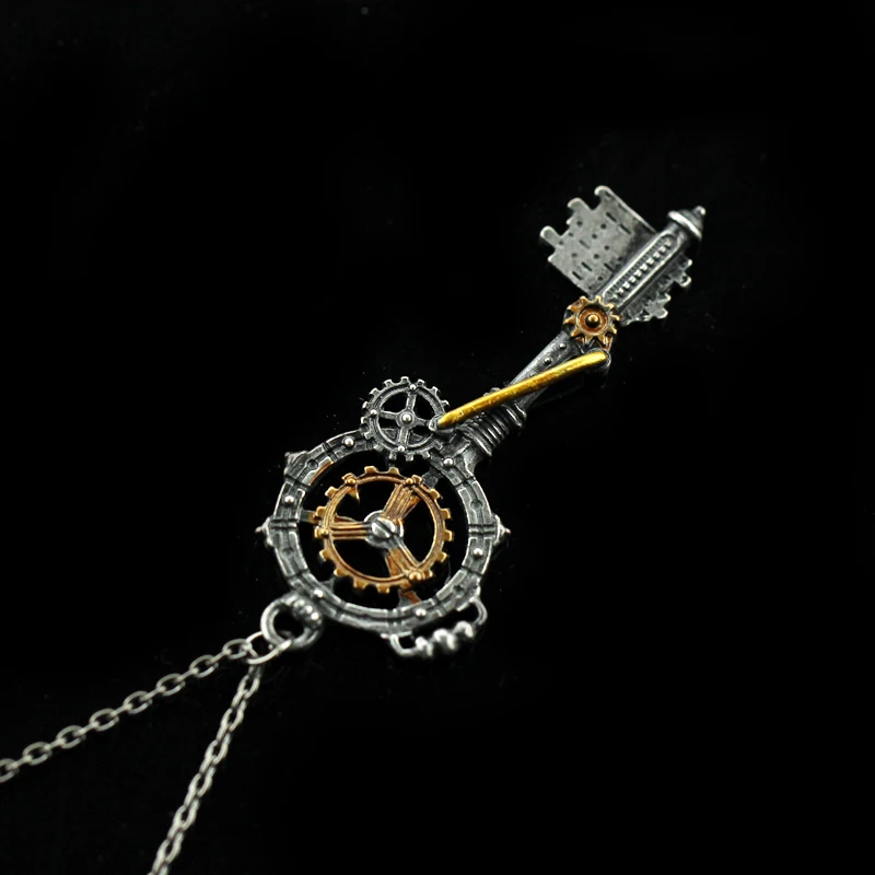 Punk Vintage Pendant Necklace Steampunk Gear Key Metal Alloy Chian Choker Gothic Fashion Jewelry Accessories Gifts for Friends