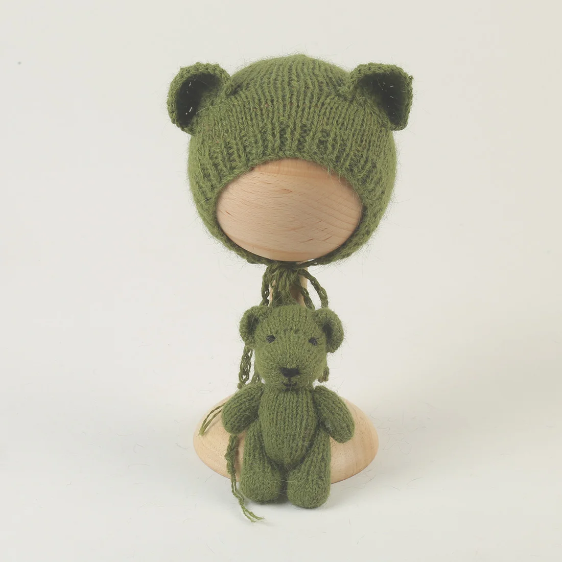 الوليد التصوير الدعائم لطيف الحيوان محبوك قبعة مع دمية 2 قطعة مجموعة الملحقات الملونة ديكور لالتقاط الصور في الاستوديو الدعامة #3