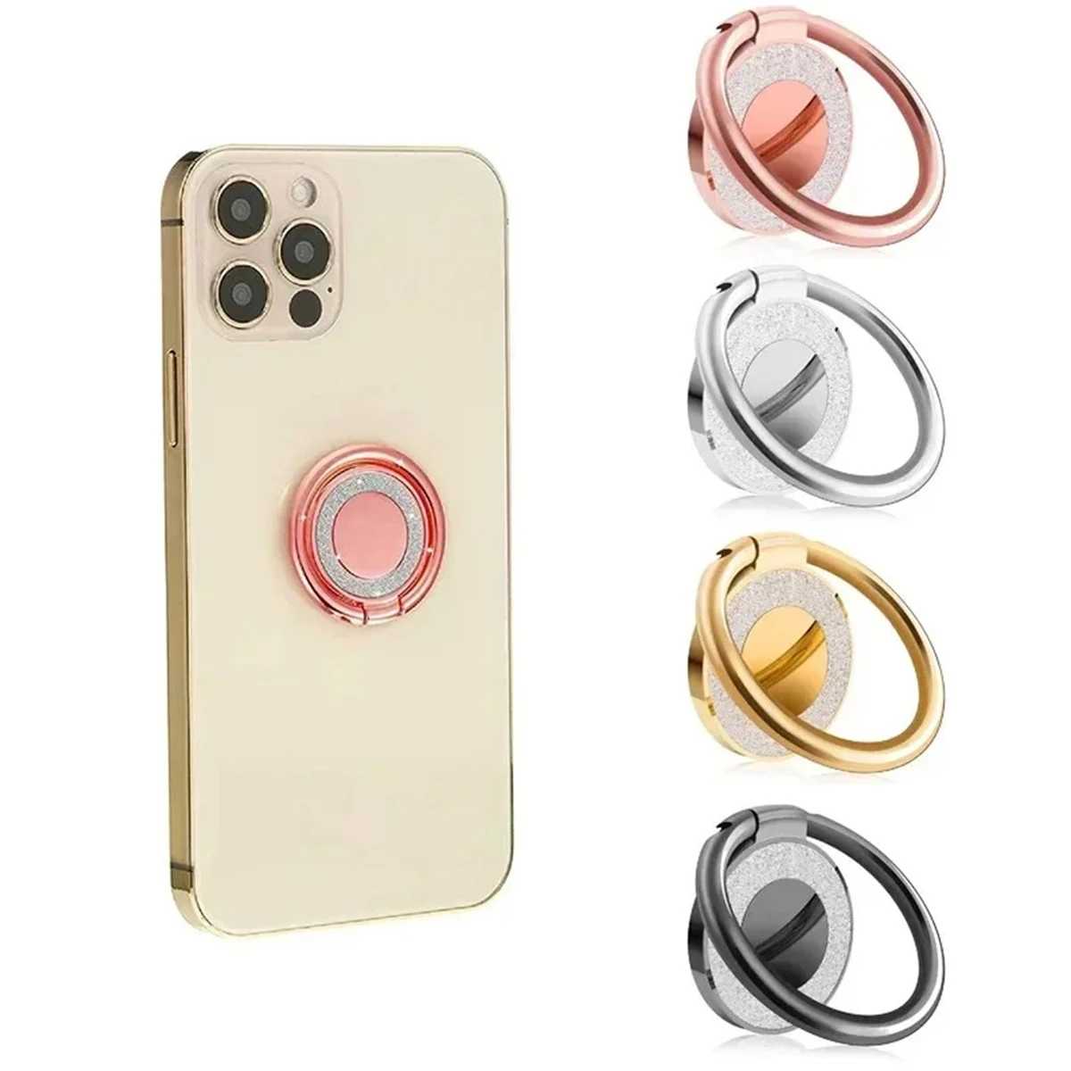 

Universal Glitter Phone Ring Holder 360 Degree Rotation Portable Folding Rotary Finger Buckle Holder Adhesive for Iphone Tablets