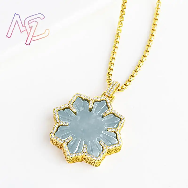 ميانمار الجاديت ندفة الثلج قلادة قلادة مجوهرات حقيقية البورمية اليشم محظوظ الفاخرة الأحجار الكريمة الطبيعية منحوتة تميمة الحجر #3