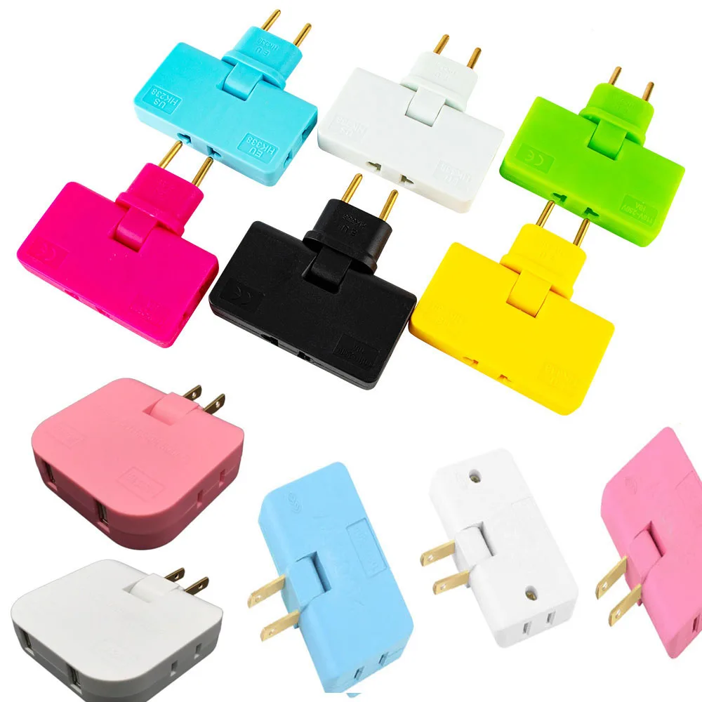 3-in-1電気ソケット,調整可能な回転アダプター,モバイル充電器,2つのUSBソケット,180度