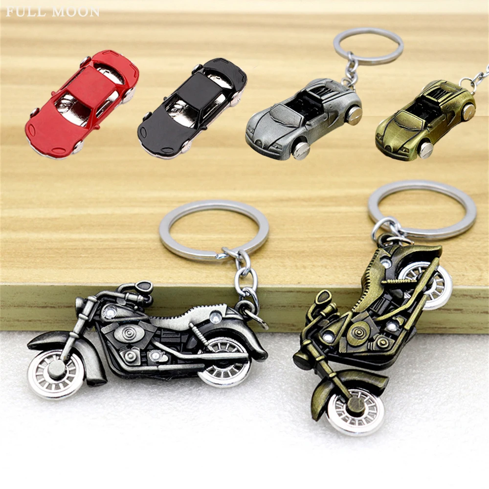 Cute Simulation Car Keychain Creative Mini Motorcycle Model Keyring for Men Fashion Car Key Holder Accessories Boy Toys Gifts