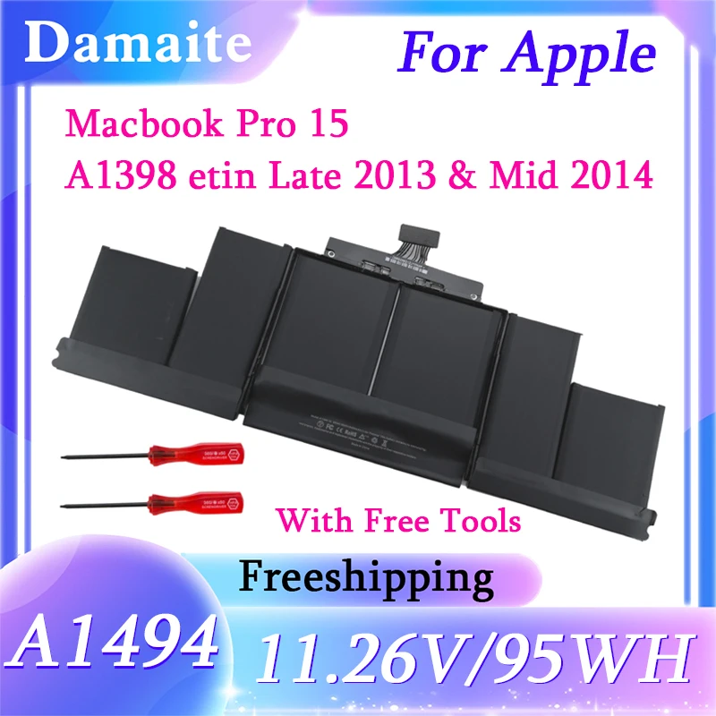 A1494 Battery For Apple Macbook Pro Retina 15'' A1398 Late 2013 Year 2014 Year ME293 Laptop 11.26V 95WH