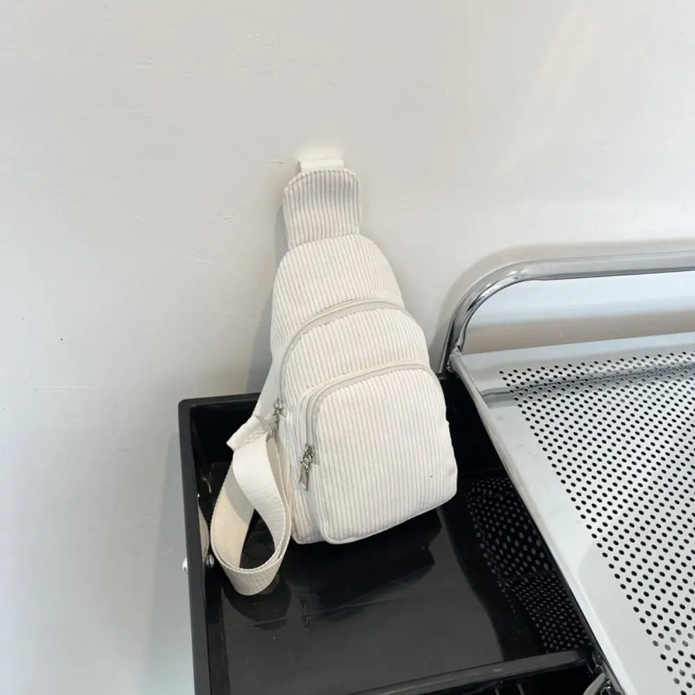 

Simple Solid Color Corduroy Chest Bag Shoulder Bag Schoolbag Corduroy Crossbody Bag Coin Purse Phone Storage Bag Waist Bag Girl