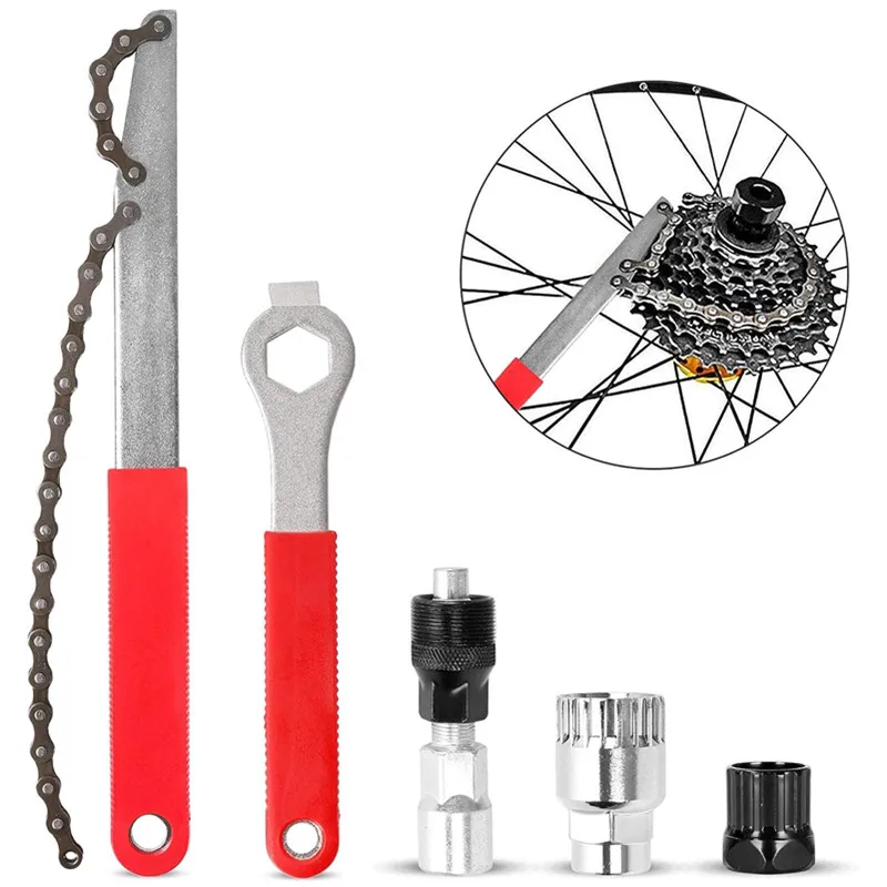 Bike Tool Kit For Freewheel Removal Installation Bike Chain Tool With 16mm Wrench Bottom Bracket Tool For Splint Bottom Bracket