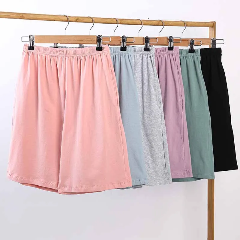 القطن النوم قيعان المرأة الصيف بلون ملابس المنزل السراويل الرياضية فضفاضة المتضخم ملابس نوم غير رسمية الإناث ملابس خاصة الموضة