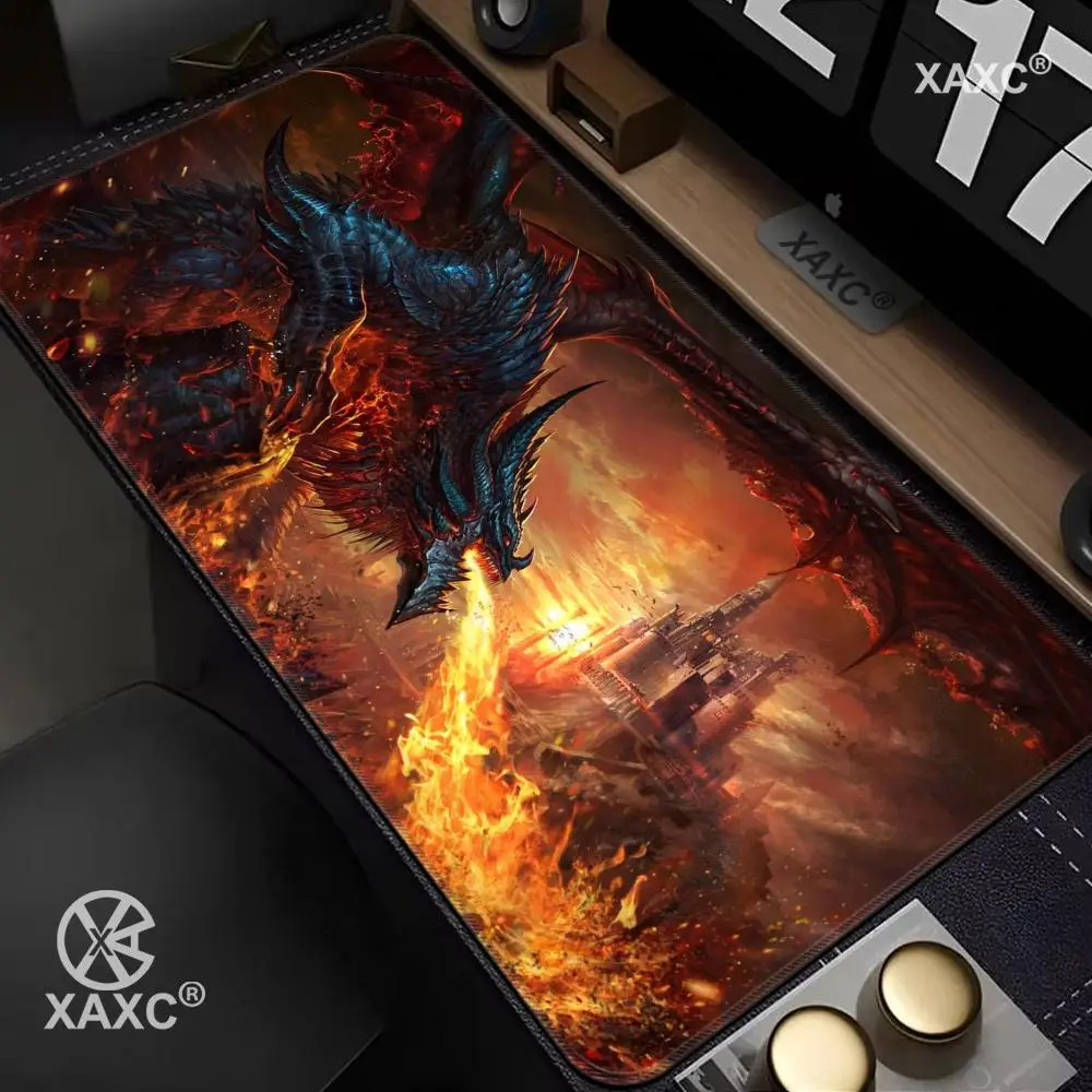 Fantasy Dragon Phoenix XAXC Mouse Pad large keyboard mouse desk pad non-slip rubber gaming mouse pad laptop mouse carpet