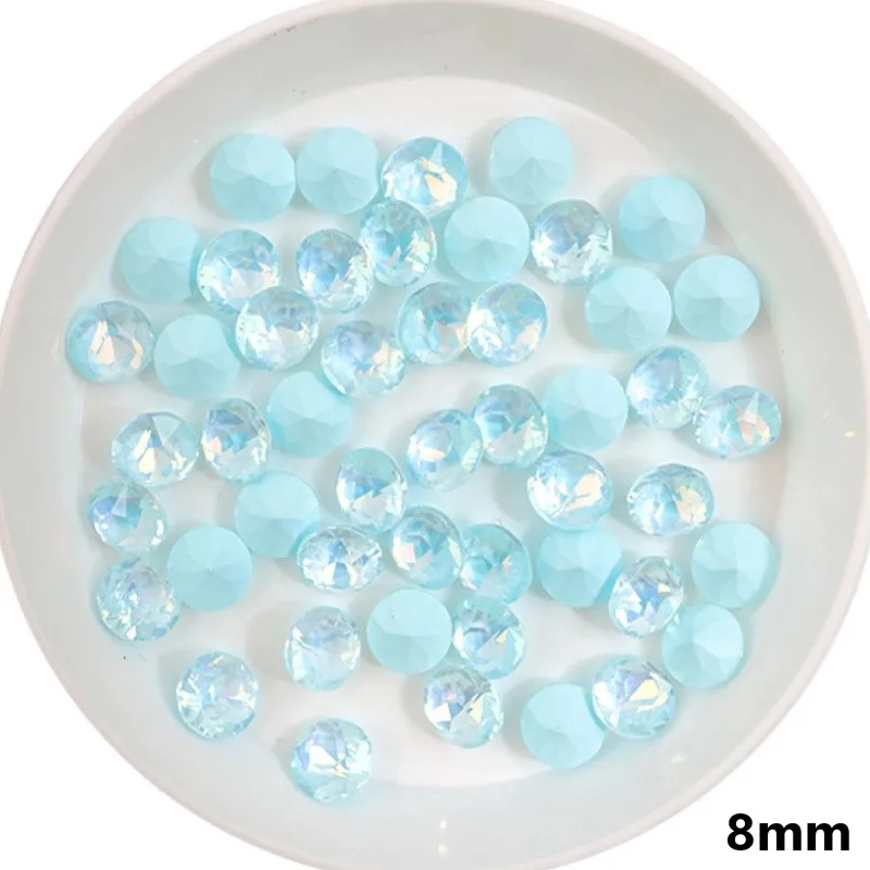 100 pz 6mm/8mm 33 tagli moka chiodo diamante Multi taglio cristallo a punta fondo gioielli per unghie accessori diamante Super scintillante