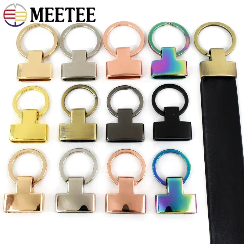 5/10/20Pcs Meetee 20/25mm O Ring Metal Buckles Keychain Pierced Pendant Stopper Hook Car Keyring Screw Clip Clasp Hardware