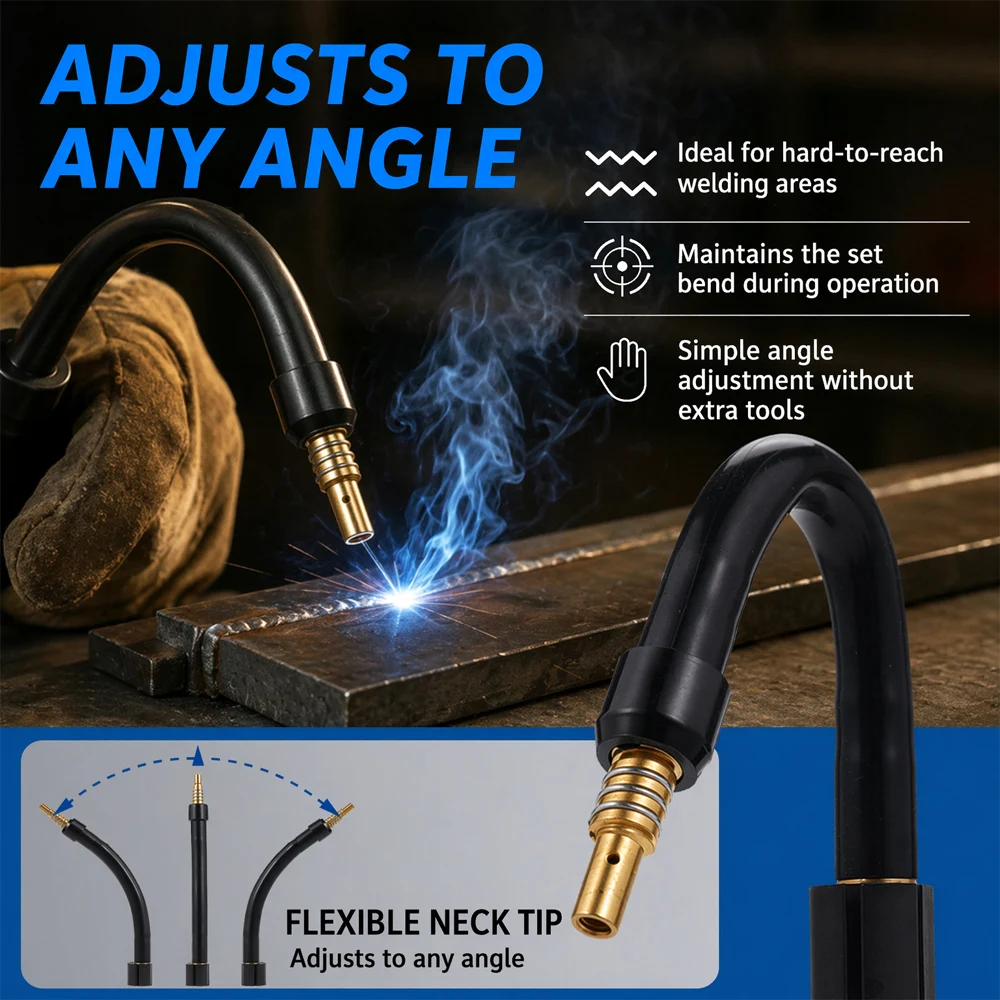 MB15AK Swivel Welding Gooseneck 360 Adjustable Bend Pipe Premium Accessories For MIG MAG Torch Industrial Pipeline Repair Work