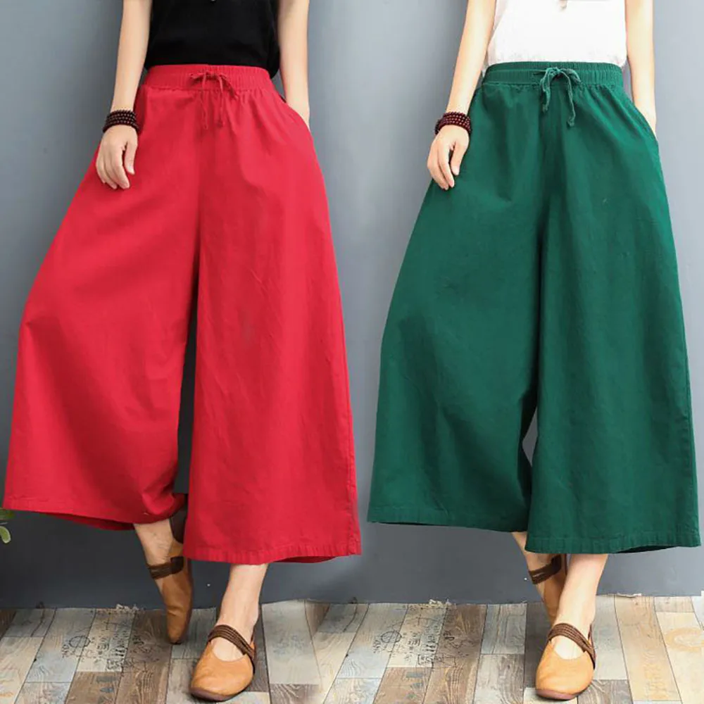 

Женские повседневные свободные брюки с широкими штанинами, комфортные, с завышенной талией, из полиэстера