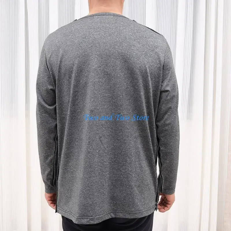 

HX6F Post Surgeries Recovery Shirt Chemo Port Access Shirt Dialysis Chemo Clothing