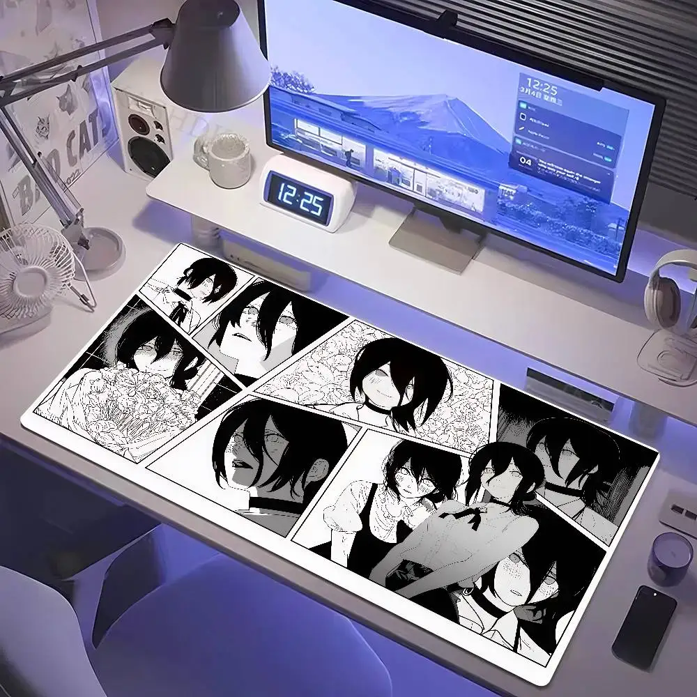 Comic Chainsaw Man XXL Mouse Pad Anime Reze Gamer Makima Gaming Accessories 400x900mm Large Keyboard Desk Mat Computer Keyboard