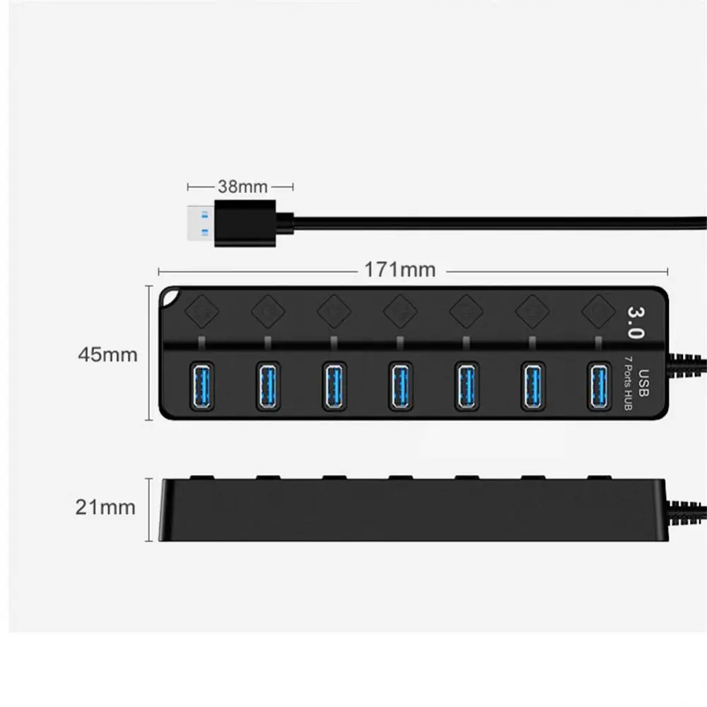 Usb Hub Splitter Power Adapter Computer Accessory 6