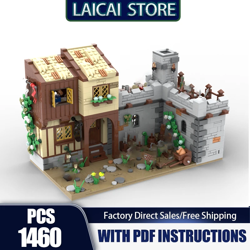 

Medieval Castle Model Moc Building Blocks Modular Slaughtery Lane Bricks Model DIY Assembly Construction Toy Holiday Set Gifts